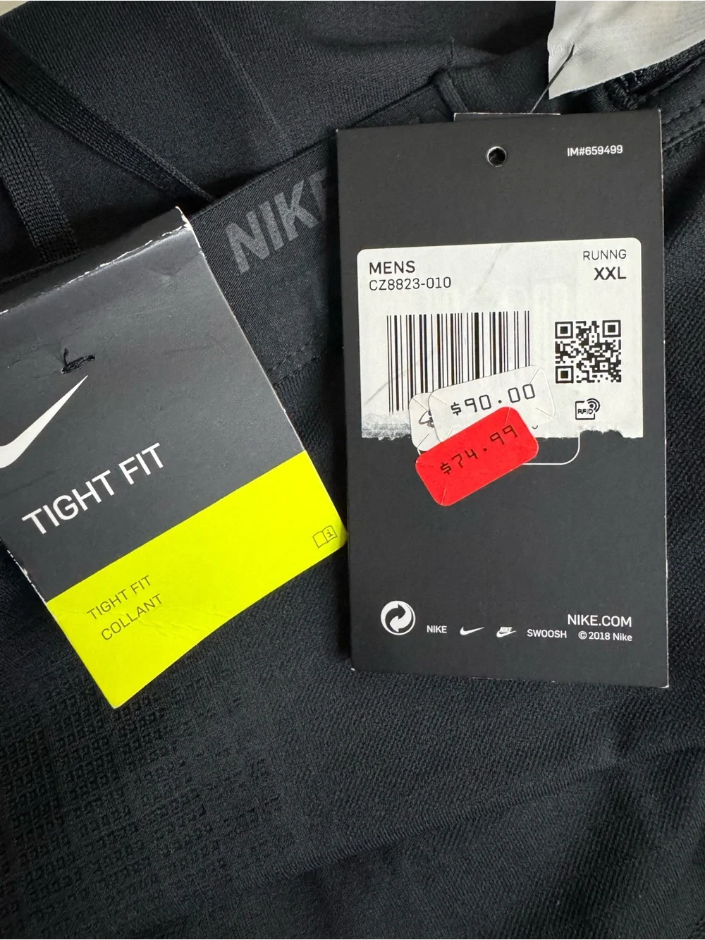 Nike Men’s Black Performance Tights with White Swoosh